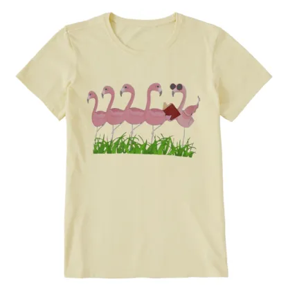 Pagewings Funny Flamingo Reading Book Unisex Classic T-shirt