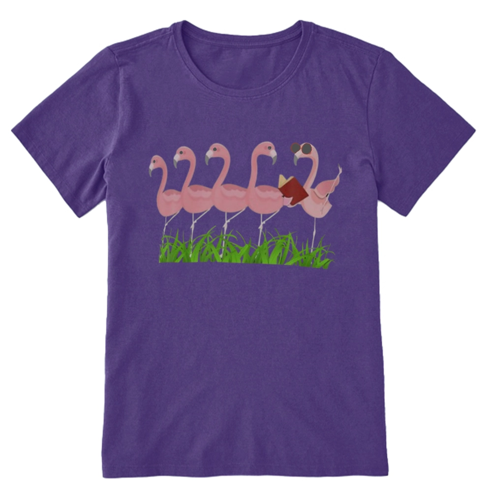 Pagewings Funny Flamingo Reading Book Unisex Classic T-shirt