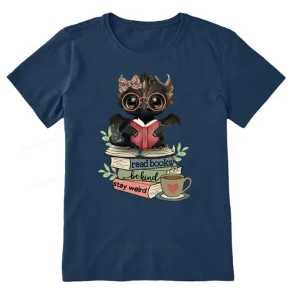 Pagewings Cute Dragon Read Books Be Kind Stay Weird Unisex Classic T-shirt