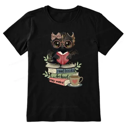Pagewings Cute Dragon Read Books Be Kind Stay Weird Unisex Classic T-shirt