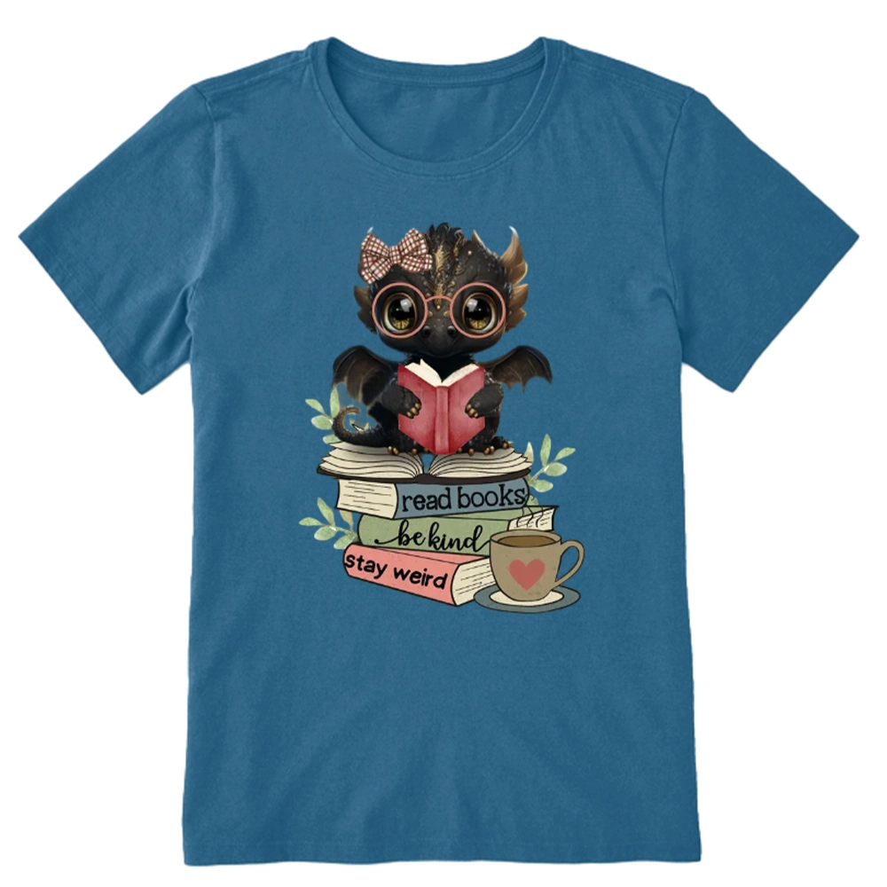 Pagewings Cute Dragon Read Books Be Kind Stay Weird Unisex Classic T-shirt