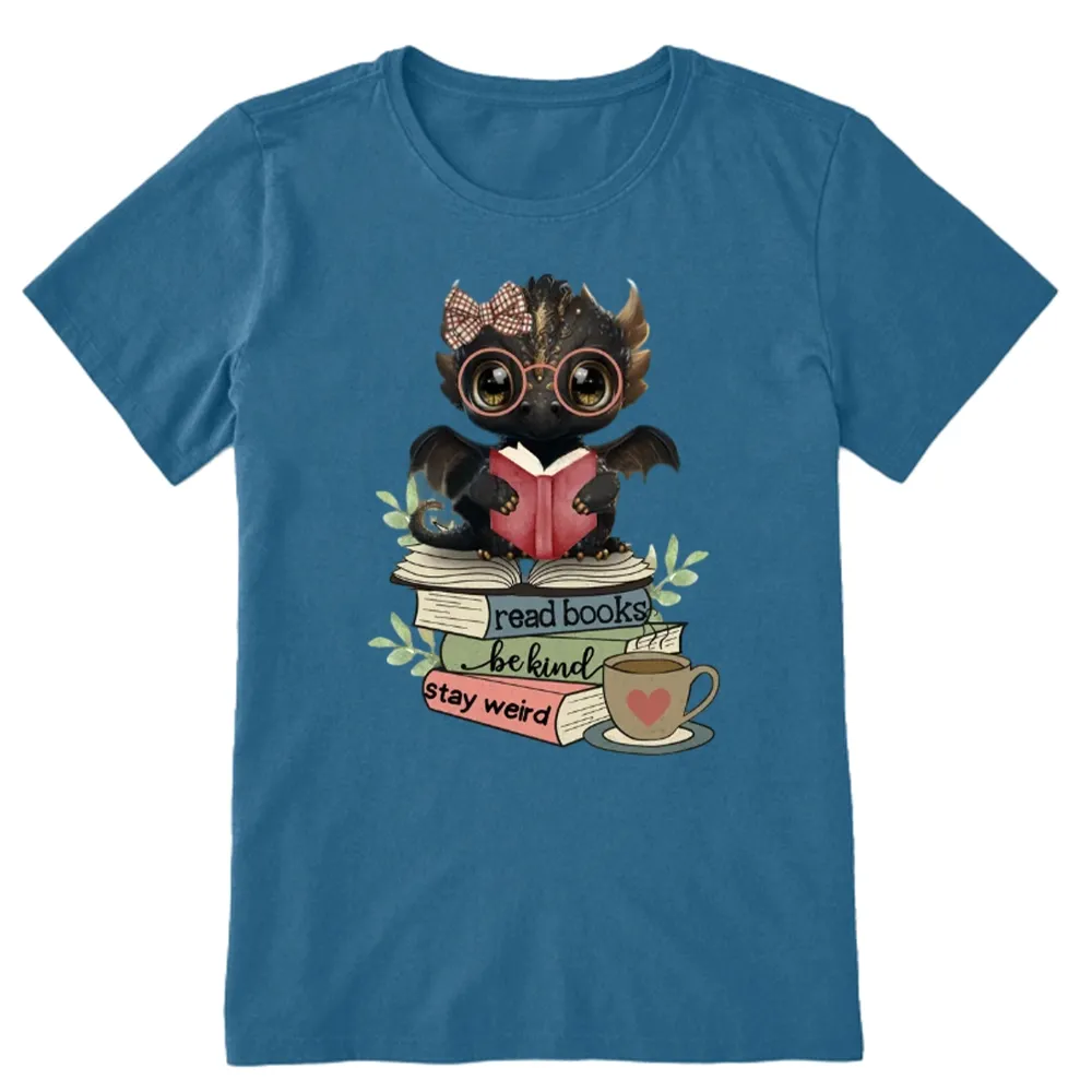 Pagewings Cute Dragon Read Books Be Kind Stay Weird Unisex Classic T-shirt