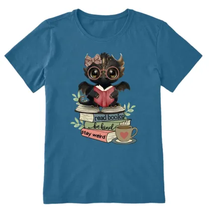 Pagewings Cute Dragon Read Books Be Kind Stay Weird Unisex Classic T-shirt