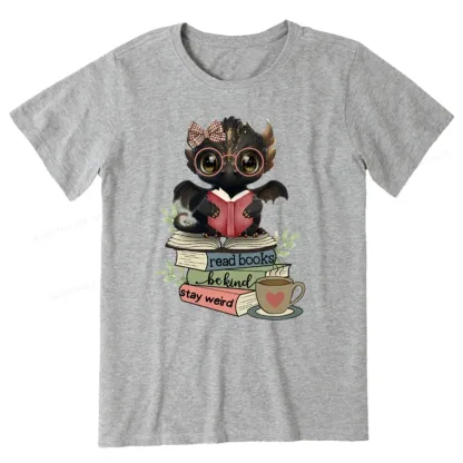 Pagewings Cute Dragon Read Books Be Kind Stay Weird Unisex Classic T-shirt