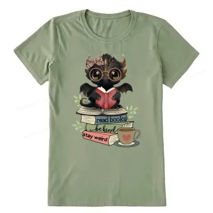 Pagewings Cute Dragon Read Books Be Kind Stay Weird Unisex Classic T-shirt