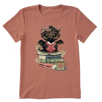Pagewings Cute Dragon Read Books Be Kind Stay Weird Unisex Classic T-shirt