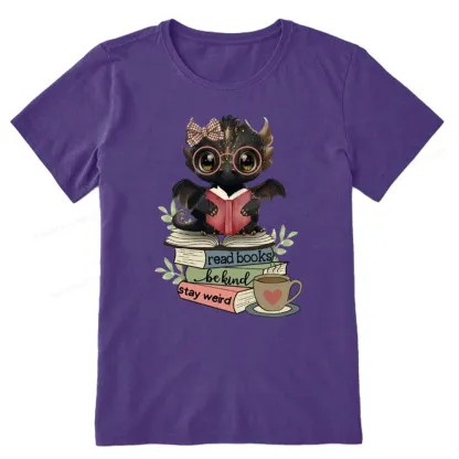 Pagewings Cute Dragon Read Books Be Kind Stay Weird Unisex Classic T-shirt