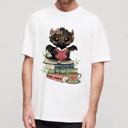 Pagewings Cute Dragon Read Books Be Kind Stay Weird Unisex Classic T-shirt