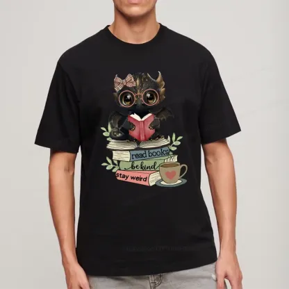 Pagewings Cute Dragon Read Books Be Kind Stay Weird Unisex Classic T-shirt