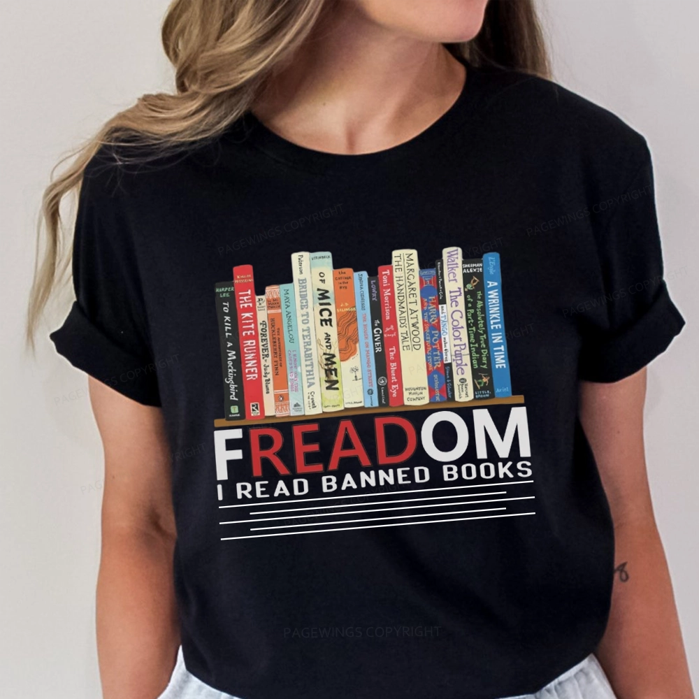 Pagewings Freadom I Read Banned Books Unisex Classic T-shirt