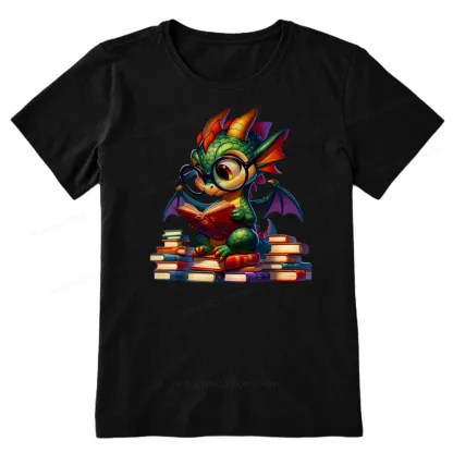 Pagewings Dragon And Books Unisex Classic T-shirt