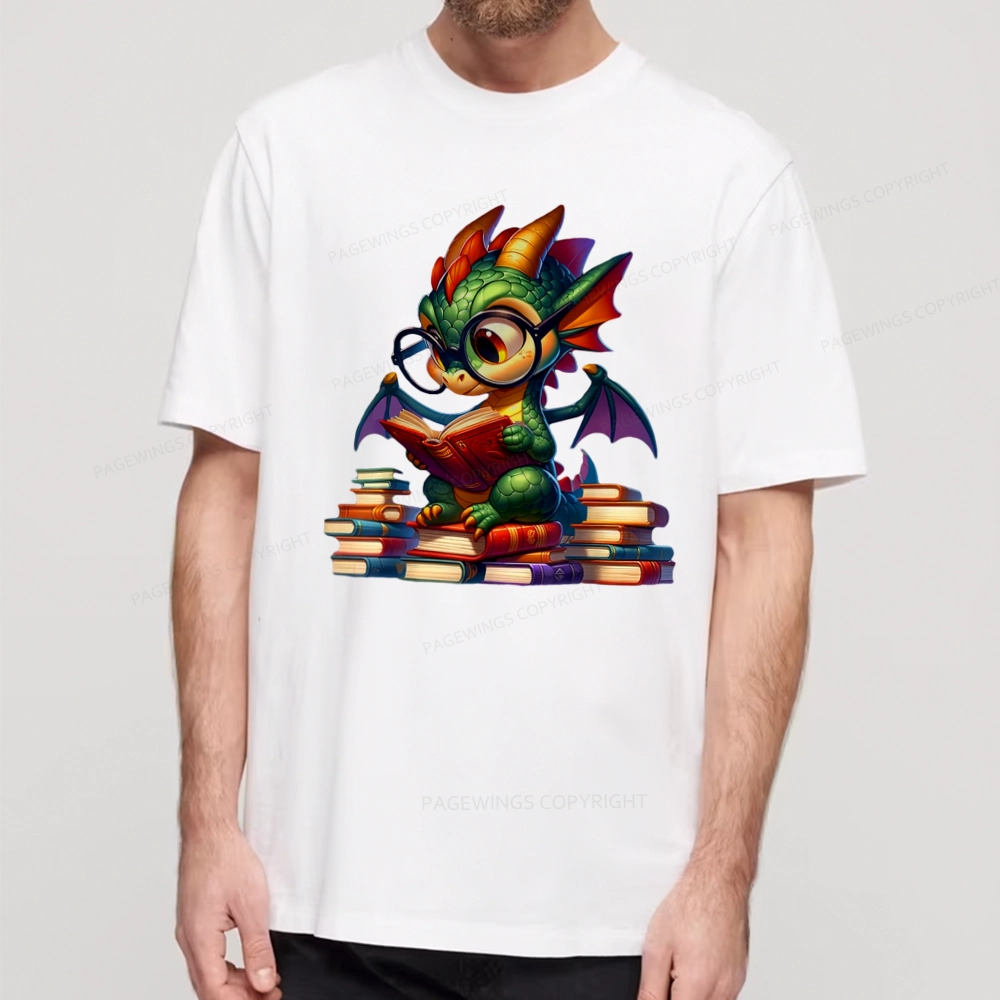 Pagewings Dragon And Books Unisex Classic T-shirt