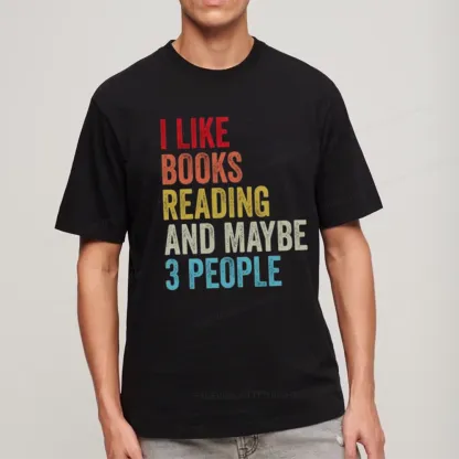 Pagewings I Like Books Reading And Maybe Three People Unisex Classic T-shirt