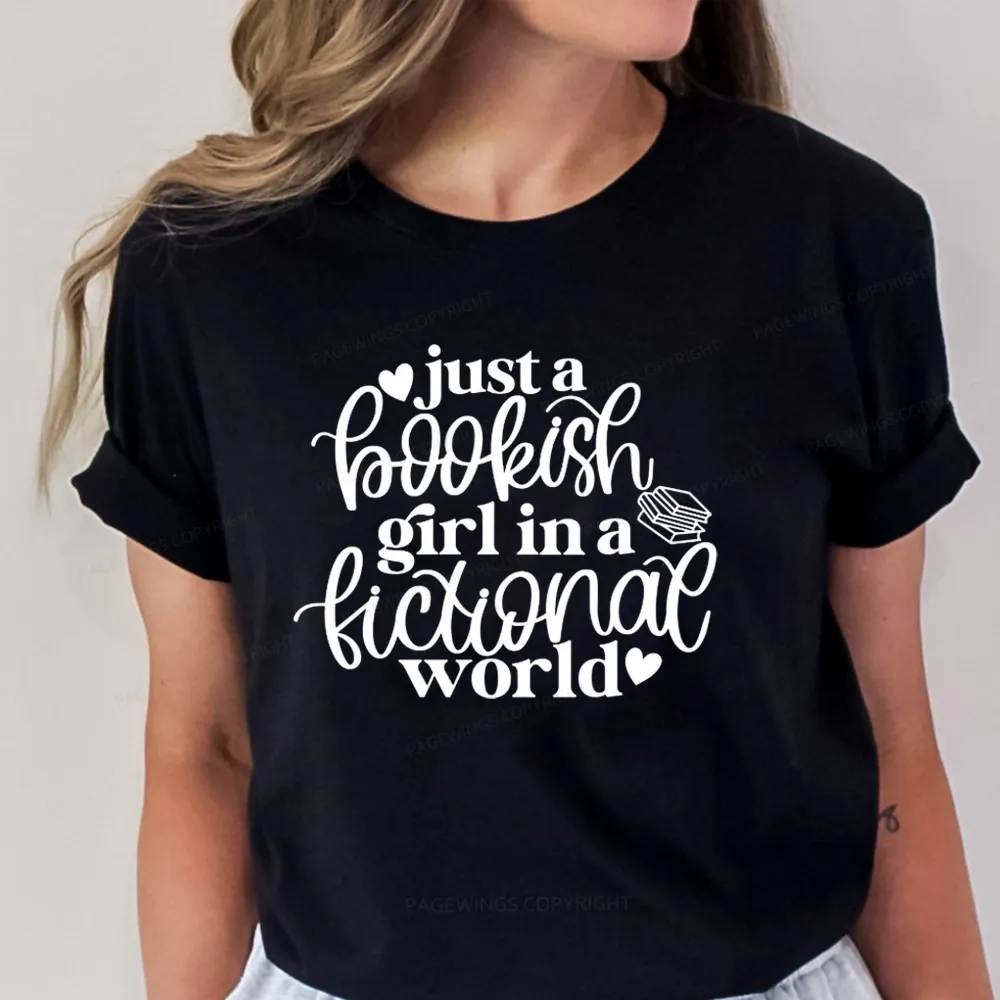 Pagewings Just A Bookish Girl In A Fictional World Unisex Classic T-shirt