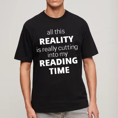 Pagewings All This Reality Is Really Cutting Into My Reading Time Unisex Classic T-shirt