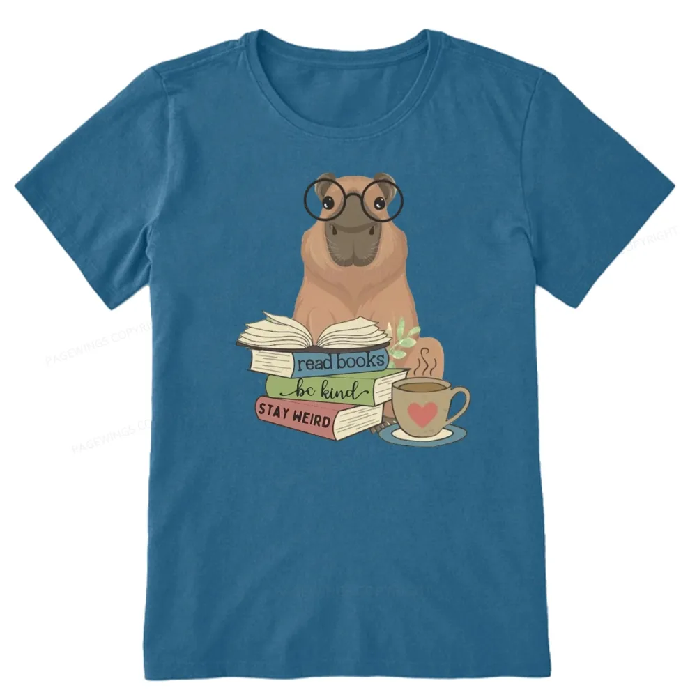 Pagewings Capybara Reading Unisex Classic T-shirt