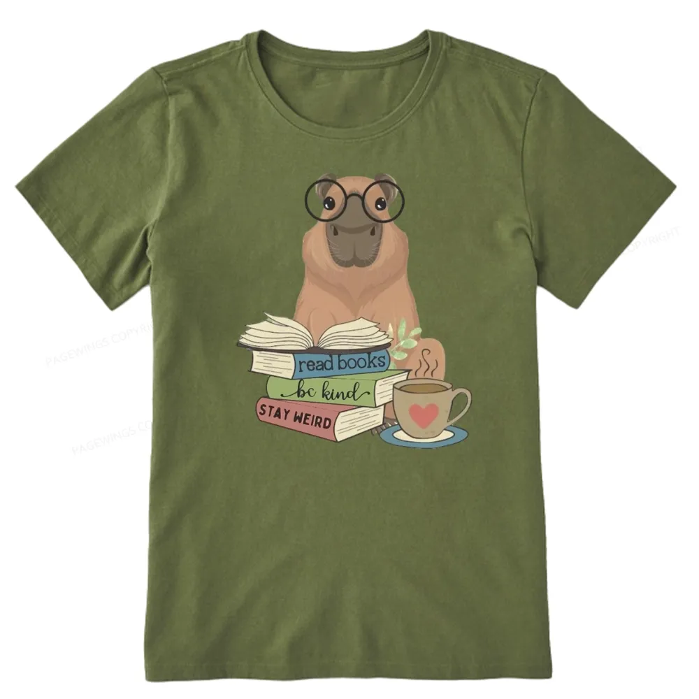 Pagewings Capybara Reading Unisex Classic T-shirt