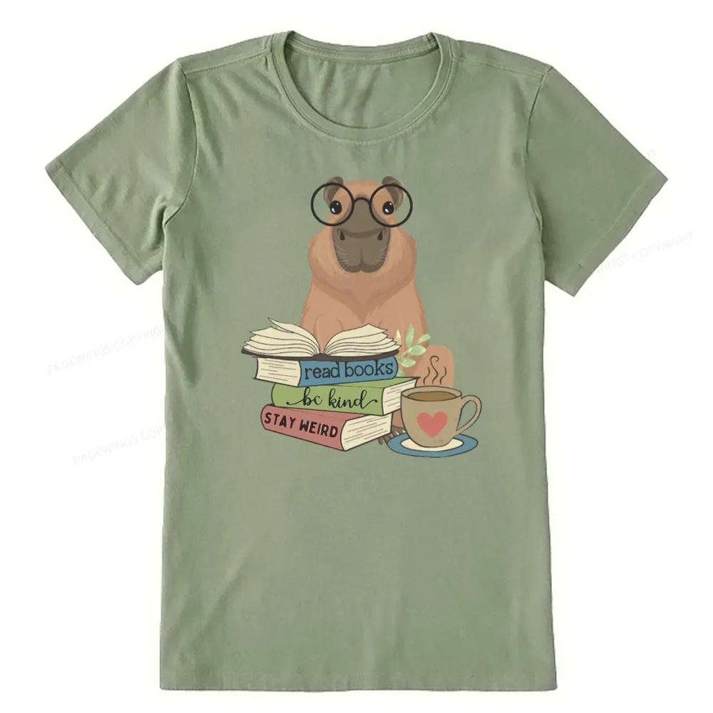 Pagewings Capybara Reading Unisex Classic T-shirt