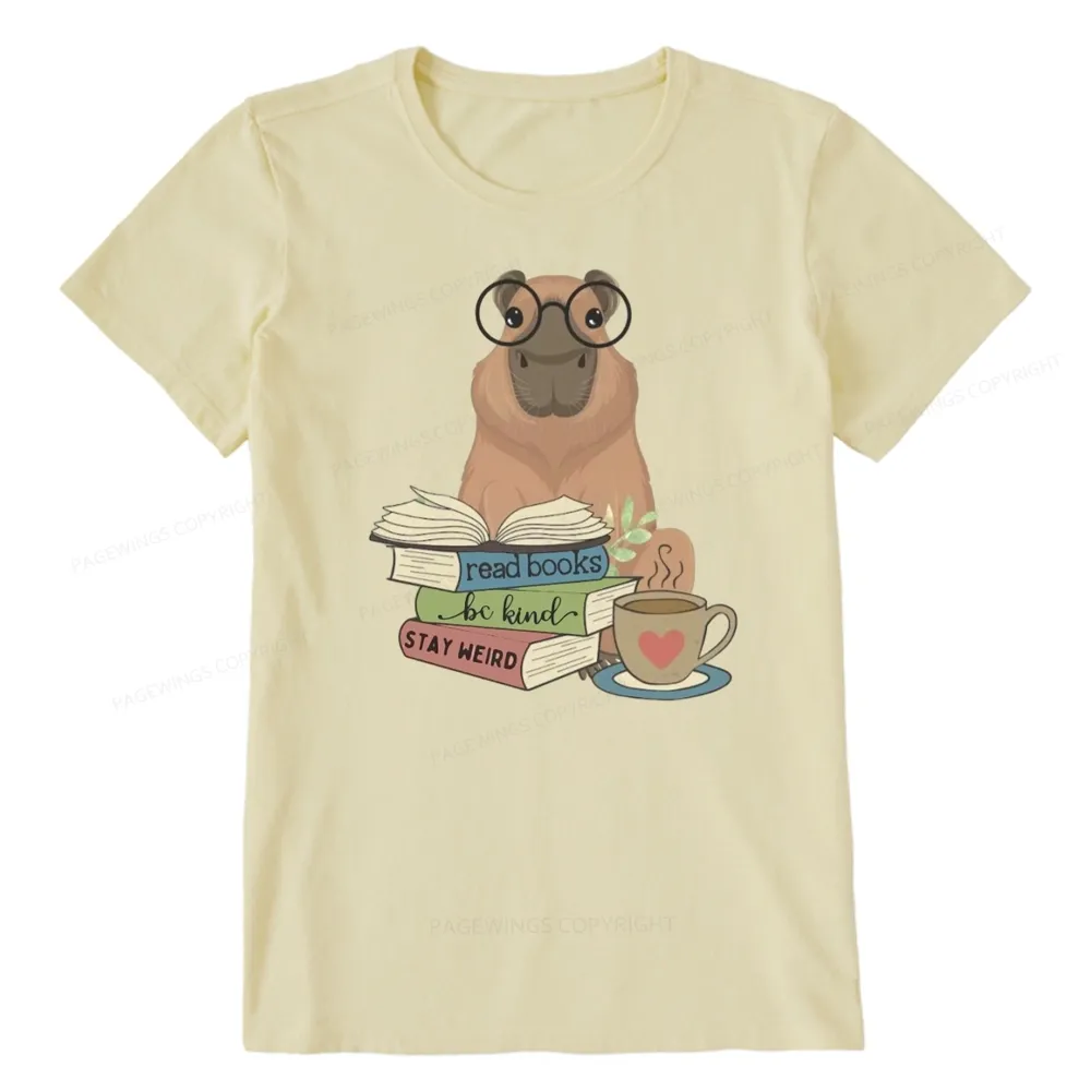 Pagewings Capybara Reading Unisex Classic T-shirt