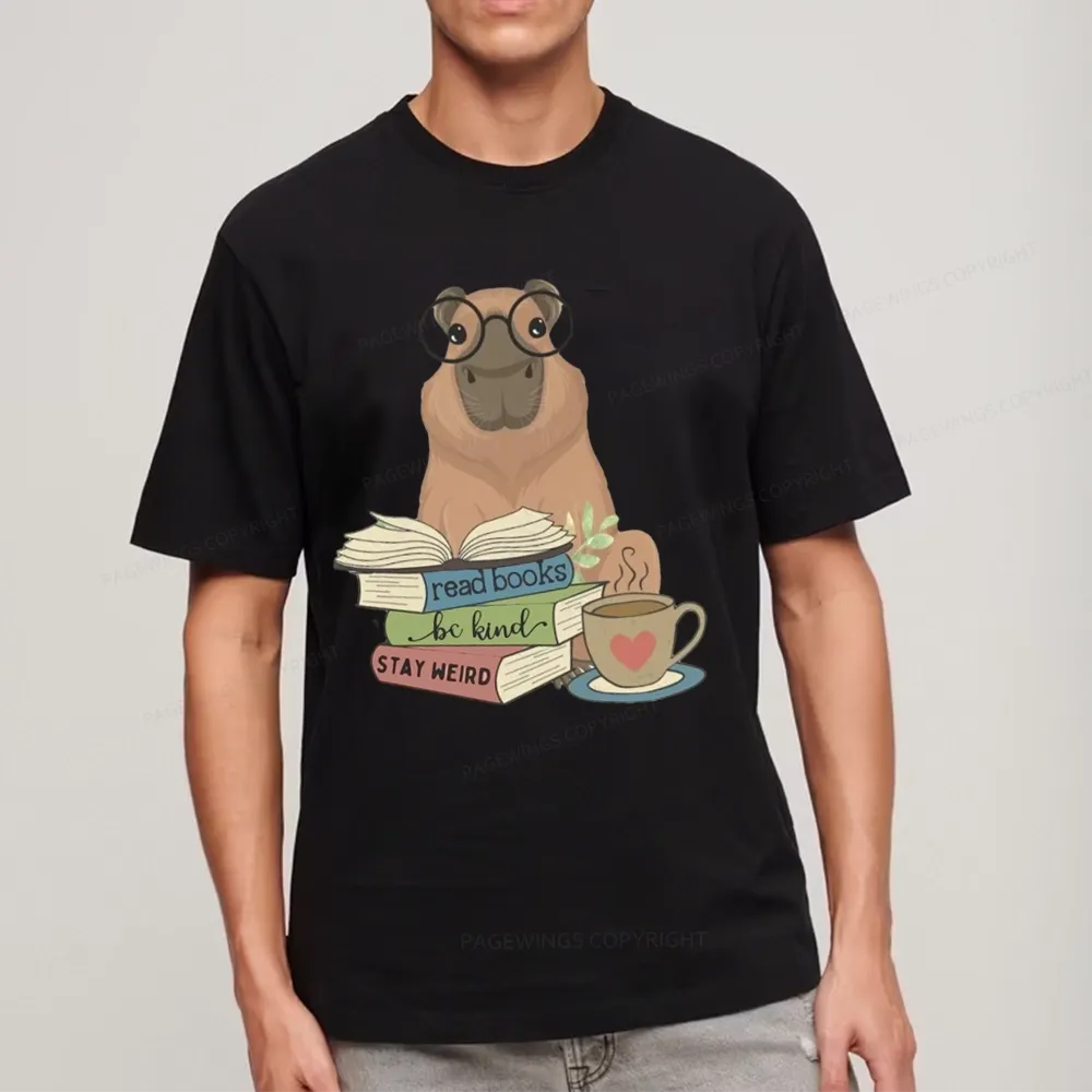 Pagewings Capybara Reading Unisex Classic T-shirt