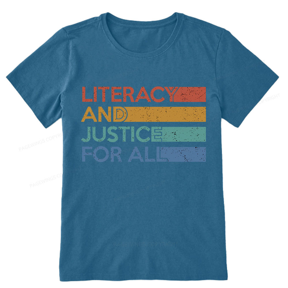 Pagewing Literacy and Justice For All Unisex Classic T-shirt