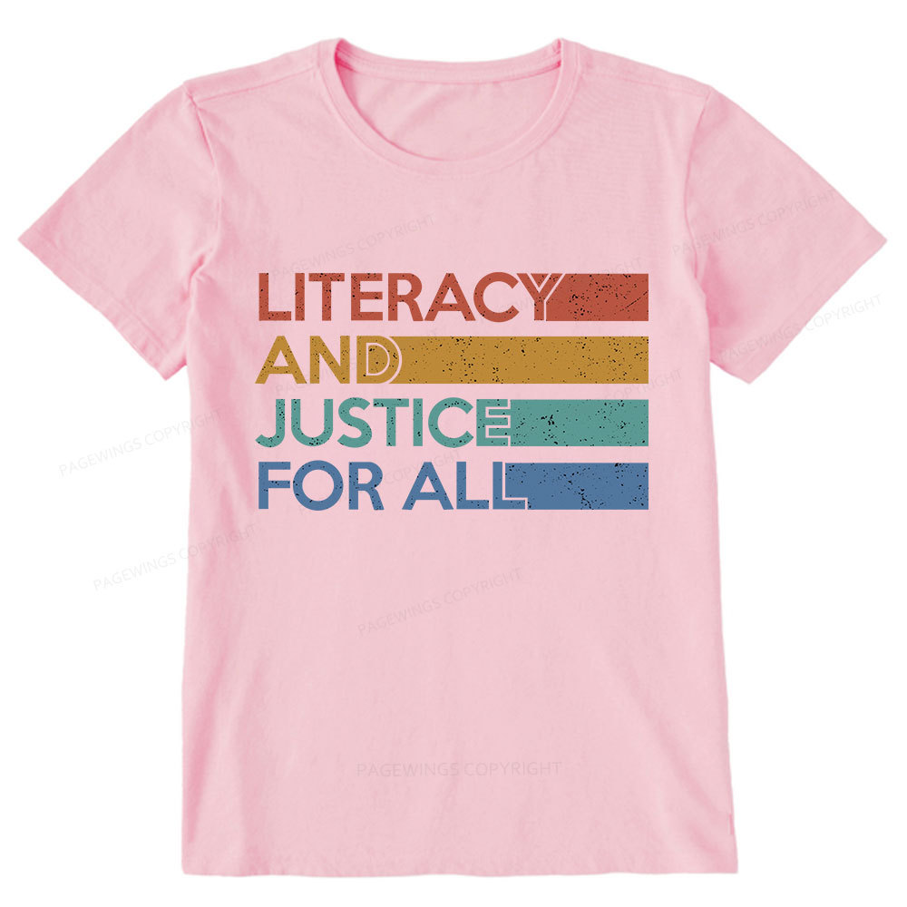 Pagewing Literacy and Justice For All Unisex Classic T-shirt