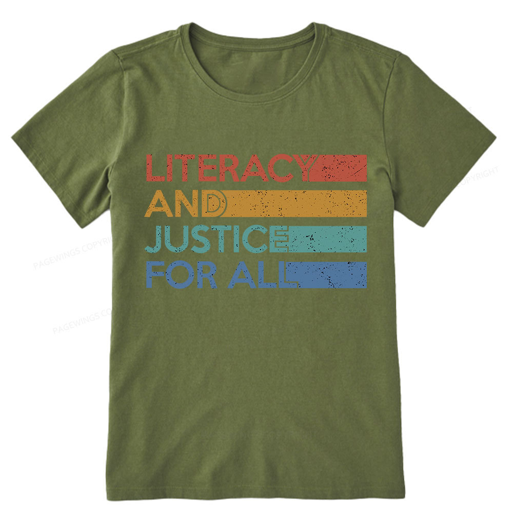 Pagewing Literacy and Justice For All Unisex Classic T-shirt