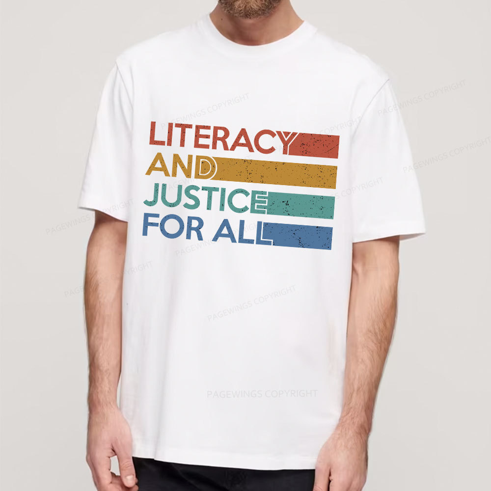 Pagewing Literacy and Justice For All Unisex Classic T-shirt