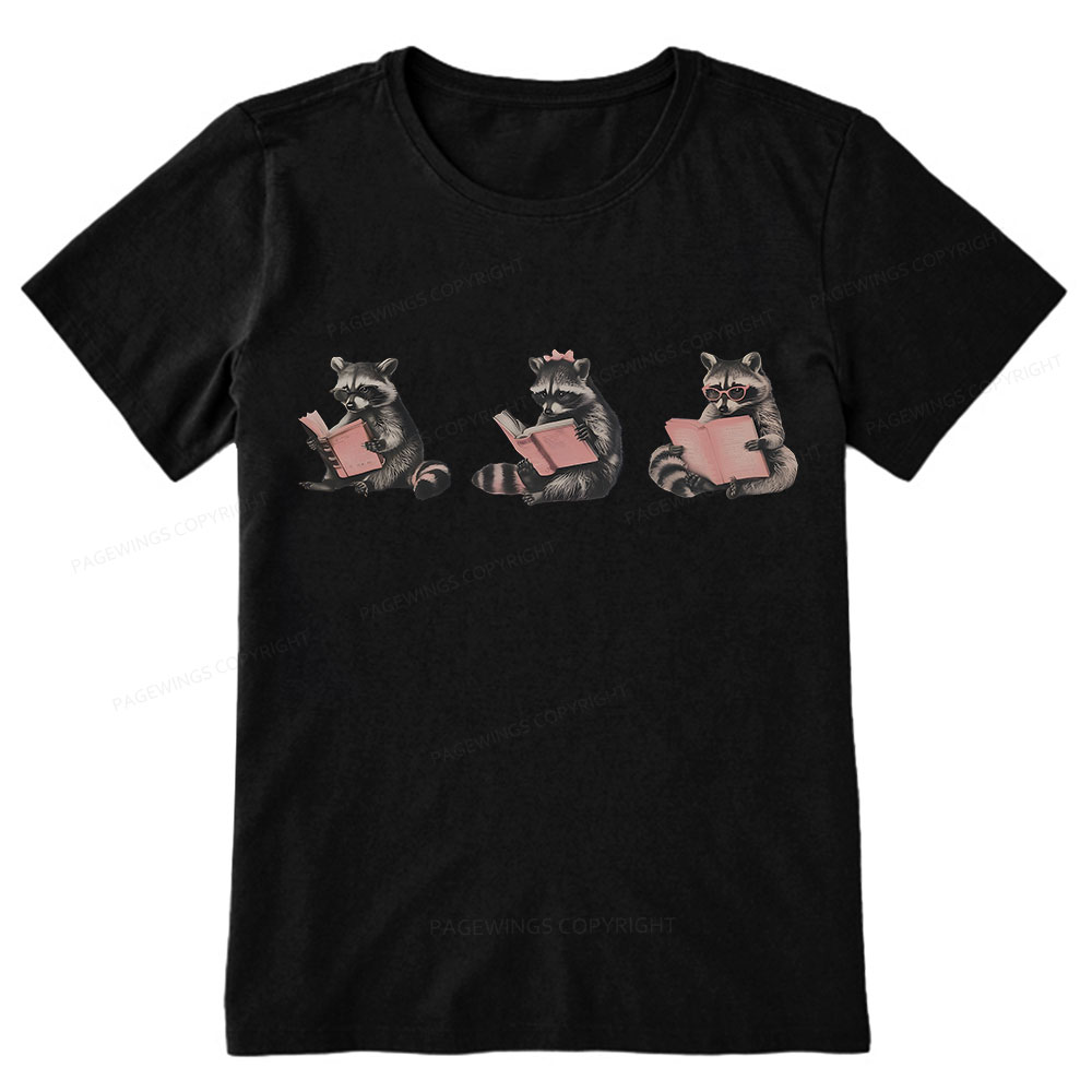 Pagewings Funny Raccoon Bookish Gift Unisex Classic T-shirt