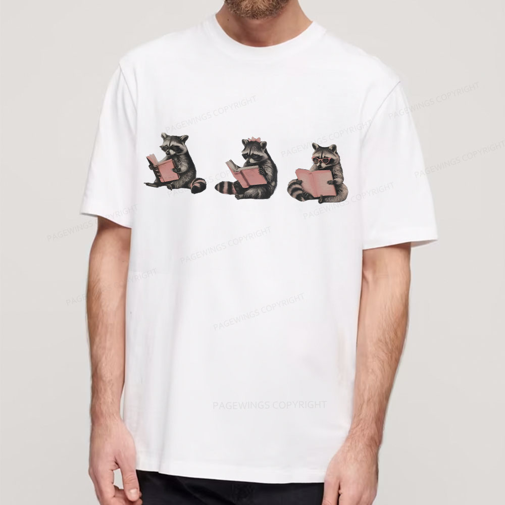Pagewings Funny Raccoon Bookish Gift Unisex Classic T-shirt