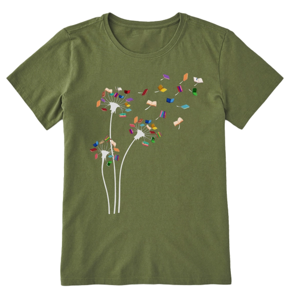 Pagewings Cute Dandelion Books Flower Fly Unisex Classic T-shirt