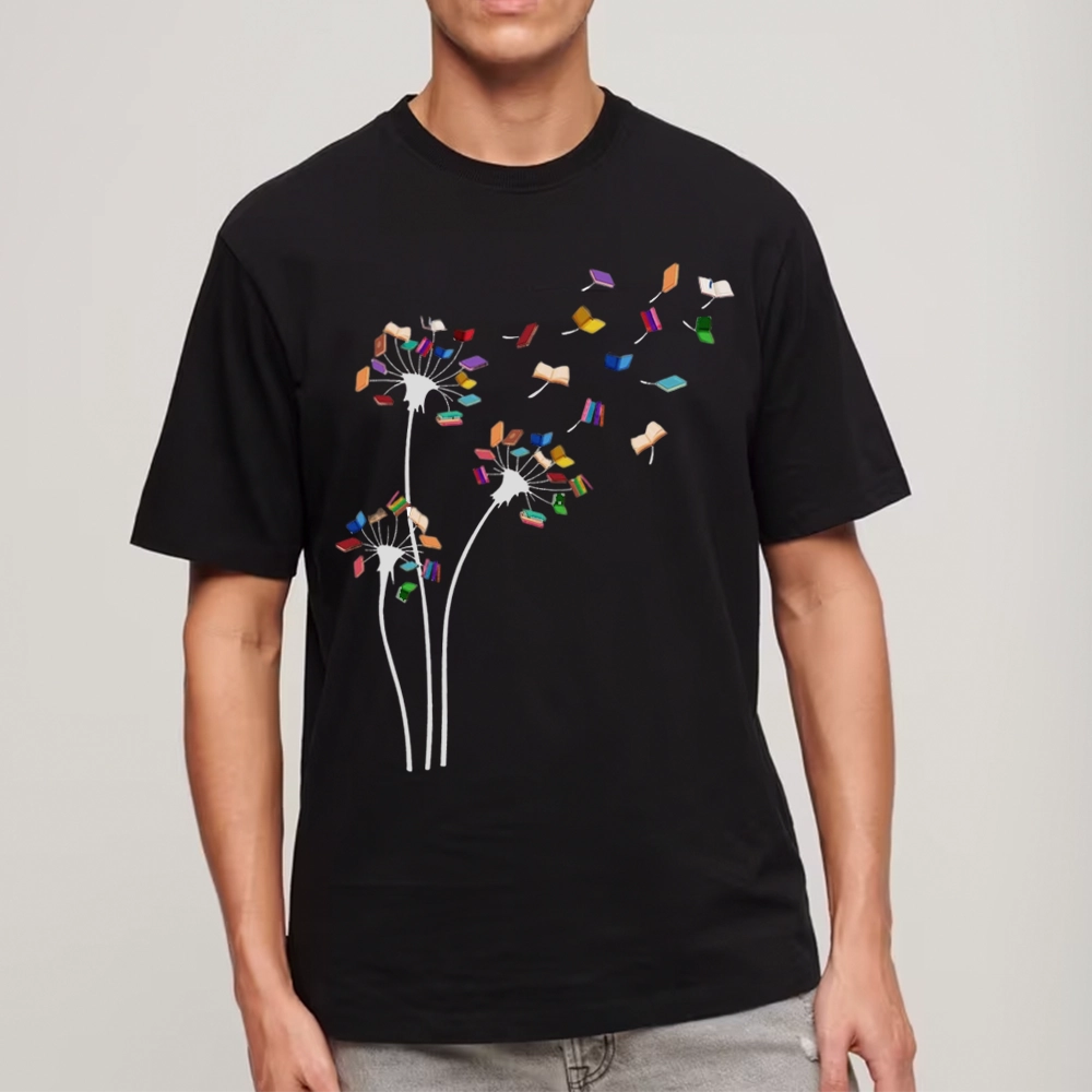 Pagewings Cute Dandelion Books Flower Fly Unisex Classic T-shirt