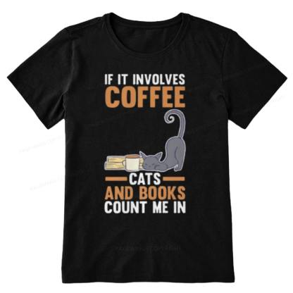 Pagewings Cats Reading Books Coffee T Shirts Unisex Classic T-shirt