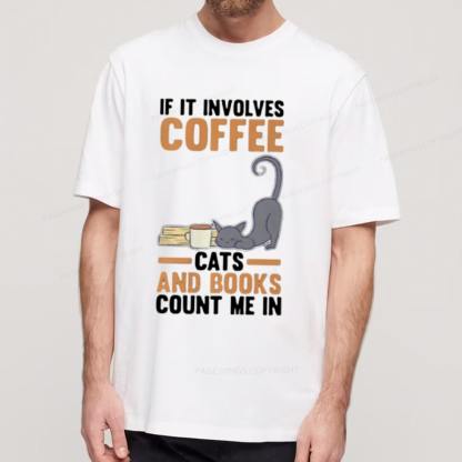 Pagewings Cats Reading Books Coffee T Shirts Unisex Classic T-shirt