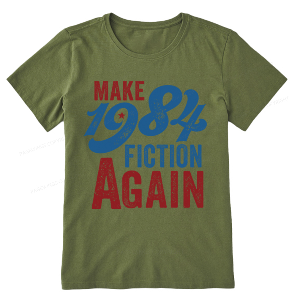Pagewing Make 1984 Fiction Again Solid and Distressed Unisex Classic T-shirt