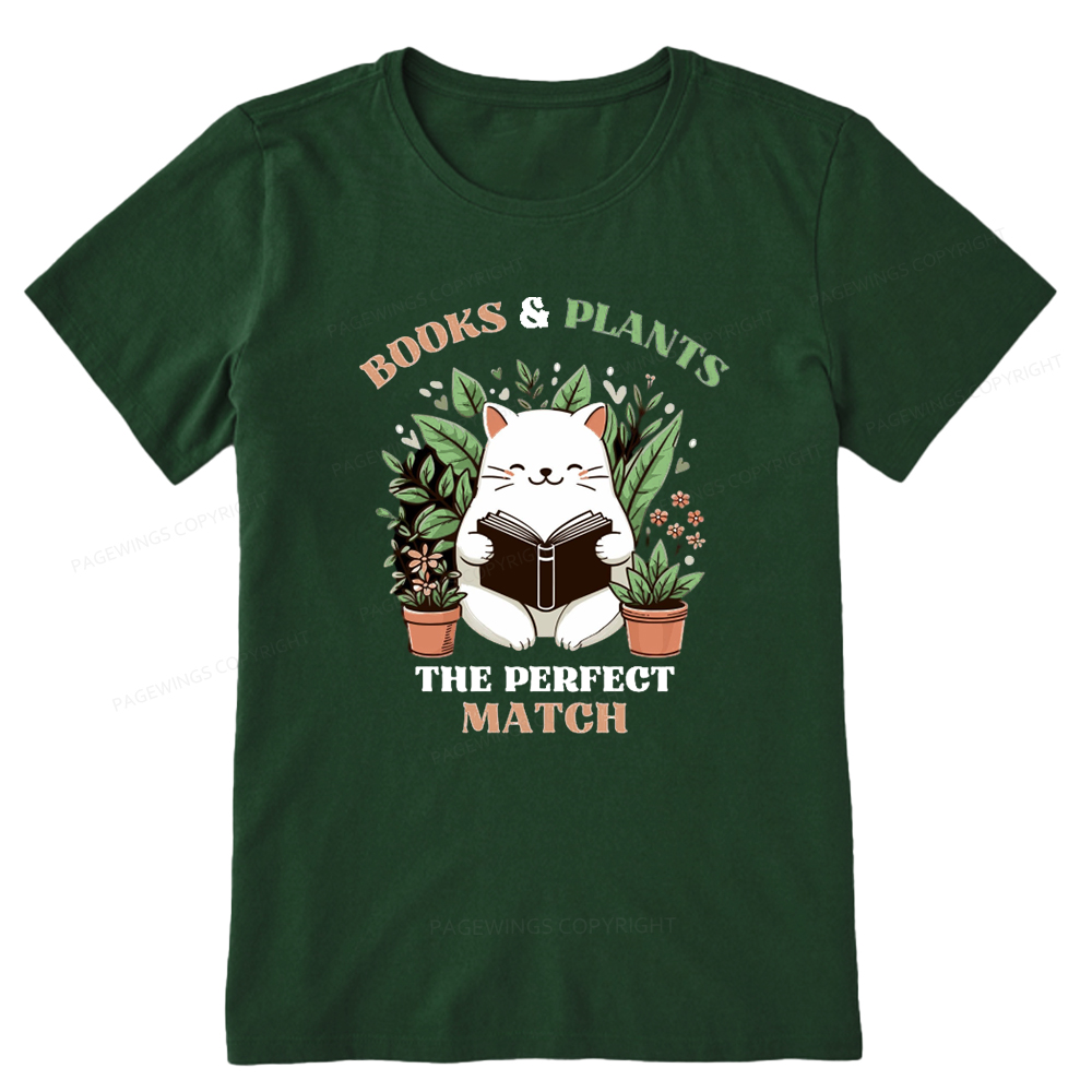 Pagewings Books And Plants - The Perfect Match T-Shirt Unisex Classic T-shirt