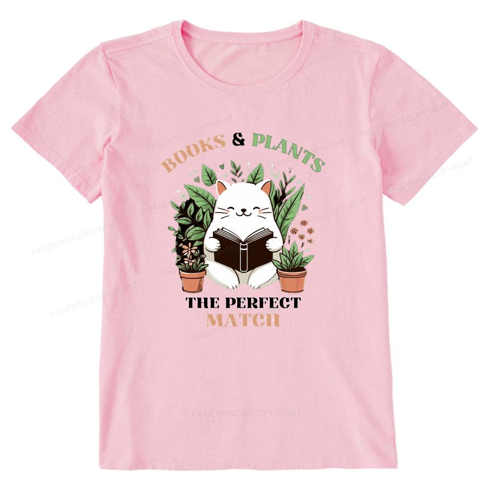 Pagewings Books And Plants - The Perfect Match T-Shirt Unisex Classic T-shirt