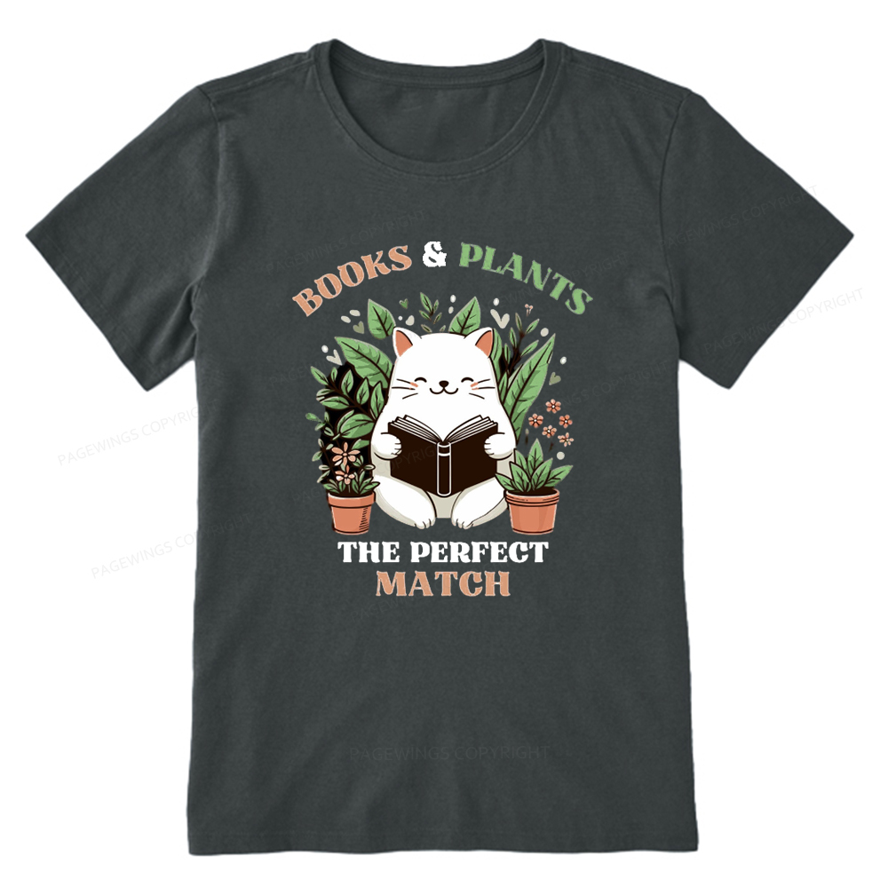 Pagewings Books And Plants - The Perfect Match T-Shirt Unisex Classic T-shirt