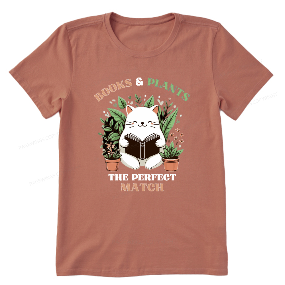 Pagewings Books And Plants - The Perfect Match T-Shirt Unisex Classic T-shirt