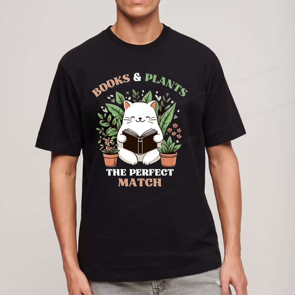 Pagewings Books And Plants - The Perfect Match T-Shirt Unisex Classic T-shirt