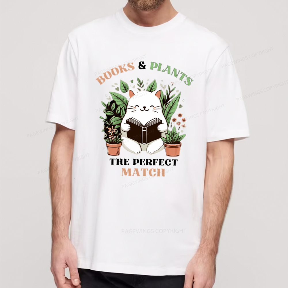 Pagewings Books And Plants - The Perfect Match T-Shirt Unisex Classic T-shirt