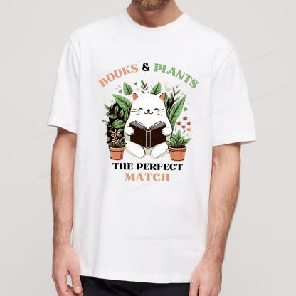 Pagewings Books And Plants - The Perfect Match T-Shirt Unisex Classic T-shirt