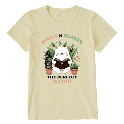 Pagewings Books And Plants - The Perfect Match T-Shirt Unisex Classic T-shirt