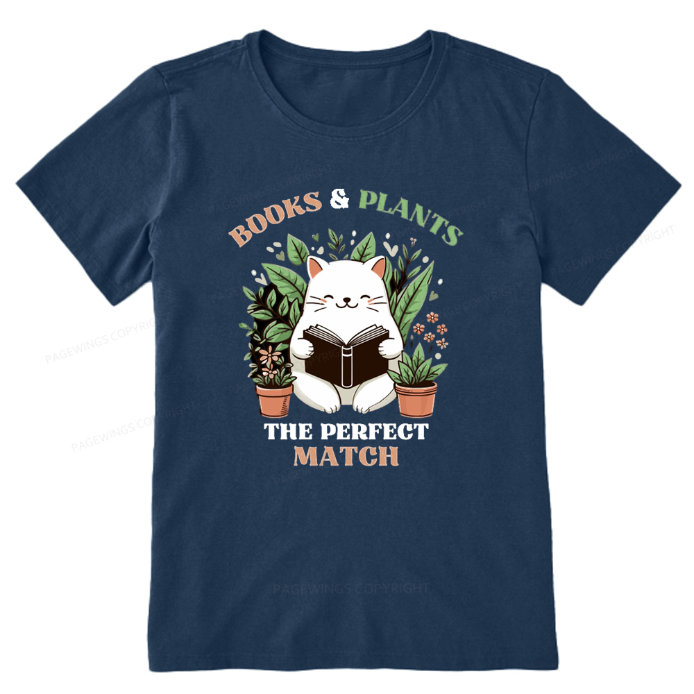 Pagewings Books And Plants - The Perfect Match T-Shirt Unisex Classic T-shirt