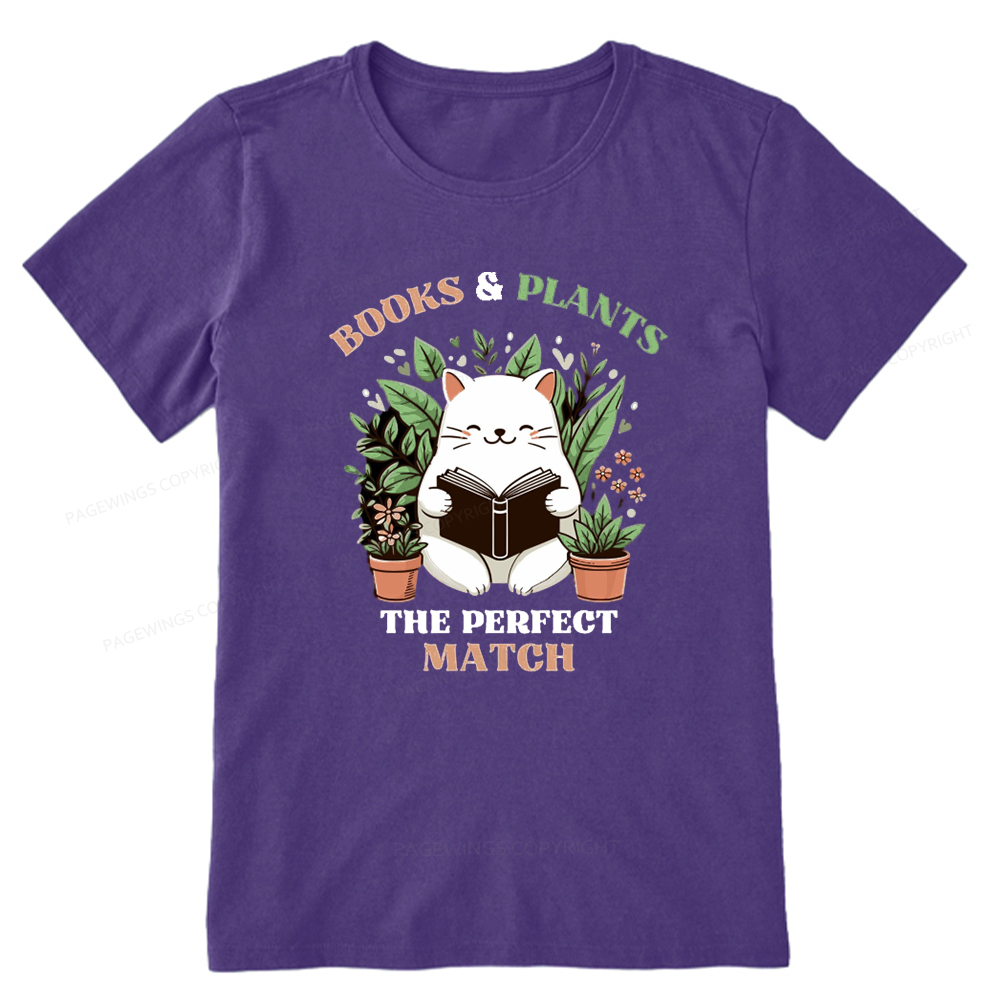 Pagewings Books And Plants - The Perfect Match T-Shirt Unisex Classic T-shirt
