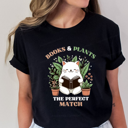 Pagewings Books And Plants - The Perfect Match T-Shirt Unisex Classic T-shirt
