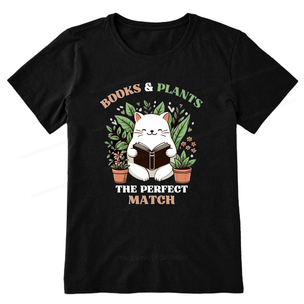 Pagewings Books And Plants - The Perfect Match T-Shirt Unisex Classic T-shirt
