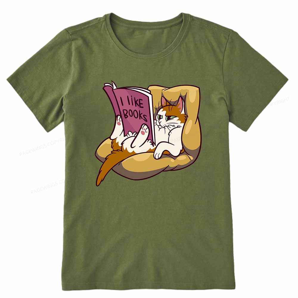 Pagewings A Cat That Likes Reading Books Unisex Classic T-shirt