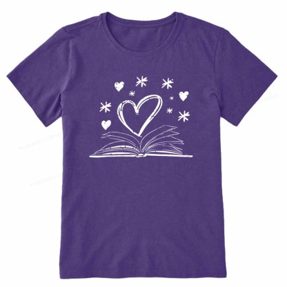 Pagewings Bookworm Librarian Valentines Day Book T-Shirt Unisex Classic T-shirt