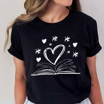 Pagewings Bookworm Librarian Valentines Day Book T-Shirt Unisex Classic T-shirt